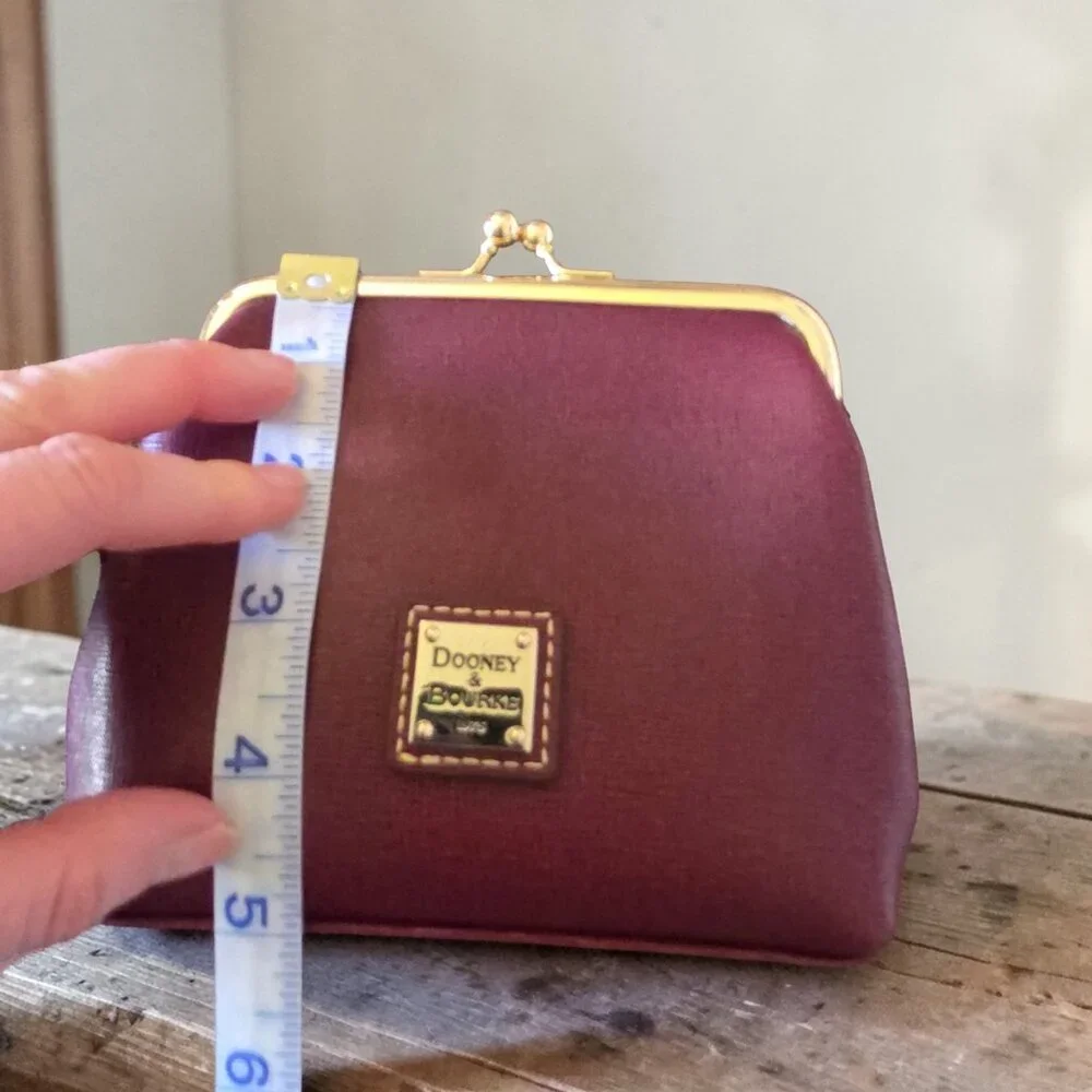 Rare Dooney & Bourke Cranberry Saffiano Large Framed Coin Purse NWT - Picture 13 of 16